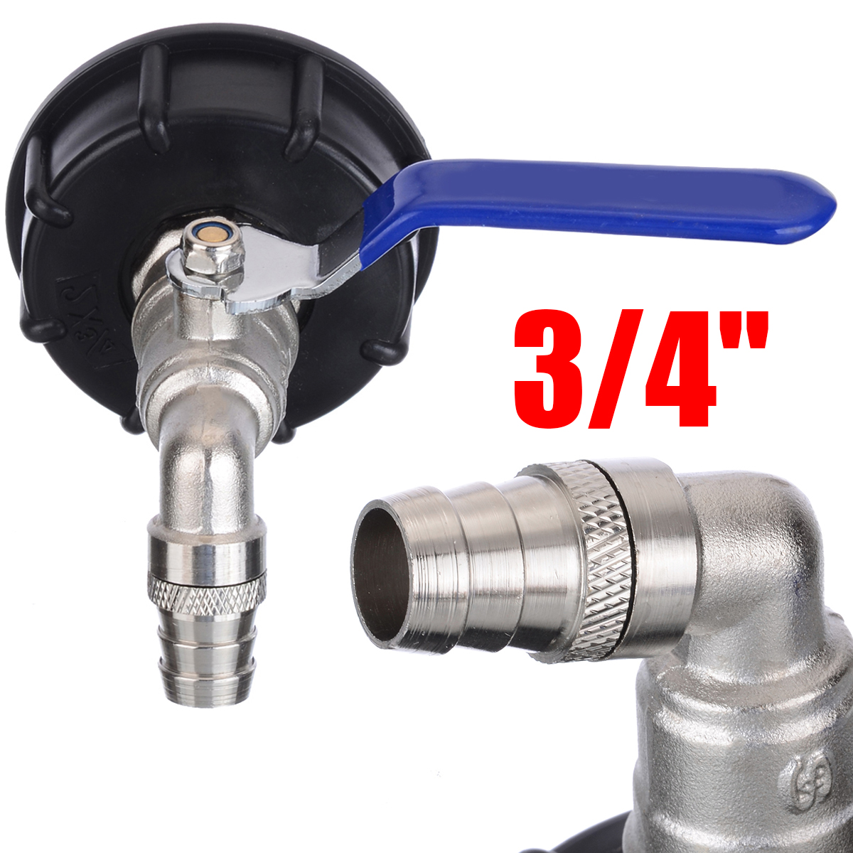 1 pcs IBC Ball Outlet Tap 3/4" Adapter Thread S60x6 Tank 1000 L Tank Fitting Home Garden Rainwater Container