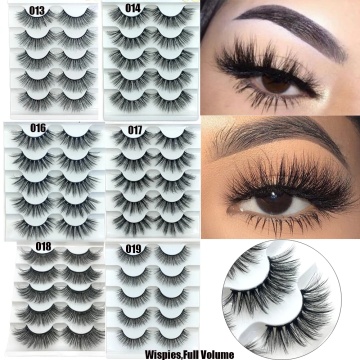 5 Pairs 6D Mink Eyelashes Natural False eyelashes Lashes Soft Fake Eyelashes Extension Makeup Wholesale