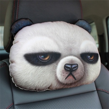 Creative Lovely 3D Cat Rabbit Panda Printed Animals Face Car Headrest Car Seat Rest Cushion Safety Headrest