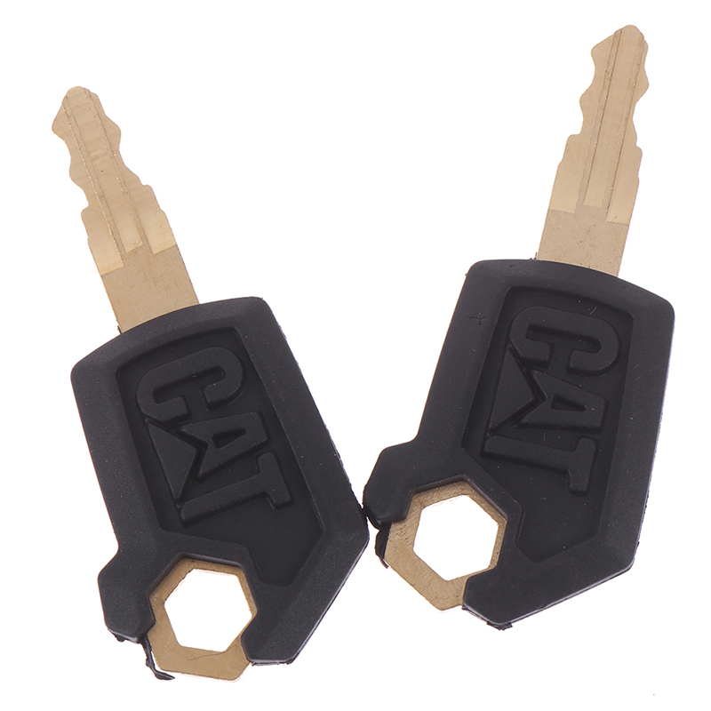 2pcs Key For Caterpillar 5P8500 Heavy Equipment Ignition Loader Dozer Metal & Plastic Black & Gold