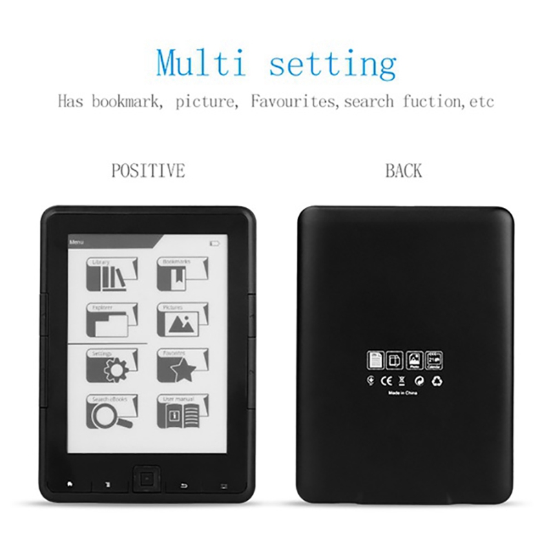 BK-6008 Electronic Paper Book Reader 6.0 Inch Sn E-Book Waterproof E-Book Reader 4G RAM 800 x 600