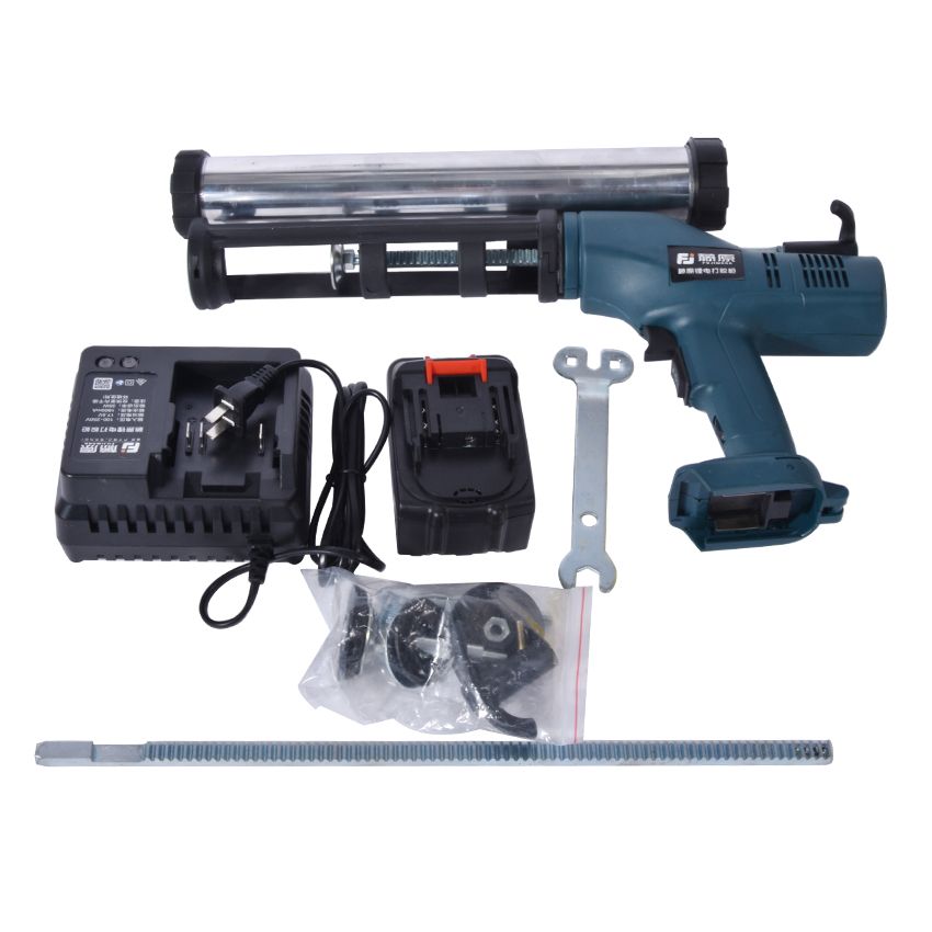 New FUJ-DJQ-001 Lithium Battery Both Sausage and Cartridge Sealant Use Electric Glass Glue Gun 14-18V 4.0Ah 6000N Caulking Gun