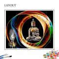 HUACAN Paint By Number Buddha Hand Painted Painting Art Gift DIY Pictures By Numbers Portrait Kits Drawing On Canvas Home Decor