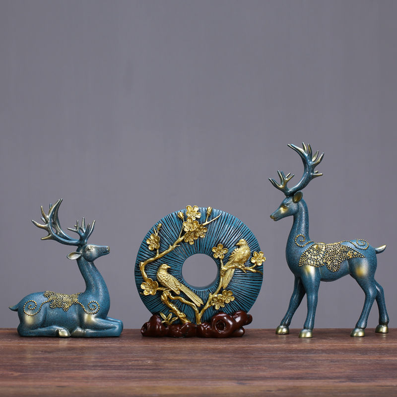 Home Accessories European Decorations Creative Lovers Gift Wine Cabinet Living Room TV Cabinet Decoration Lucky Deer Decorations