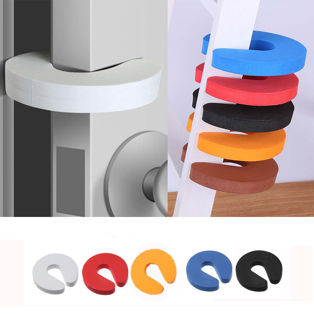 1pcs/5PCS EVA C Shape Security Cabinet Locks Door Clip Baby Safety Locks Children Protection Kids Finger Safe Foam Door Stopper