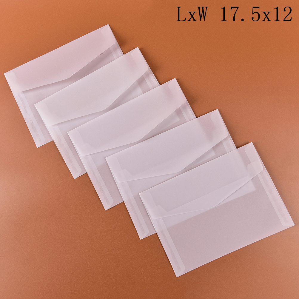 5pcs/pack 2 Size Translucent Envelope Message Card Letter Storage Paper Gift Stationery School Supplies