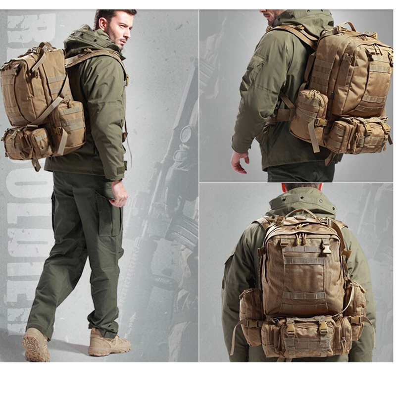 SINAIRSOFT 50L Molle Tactical Backpack Multifunction High Capacity Assault Travel Military Camouflage Outdoor Bag Bags Rucksack