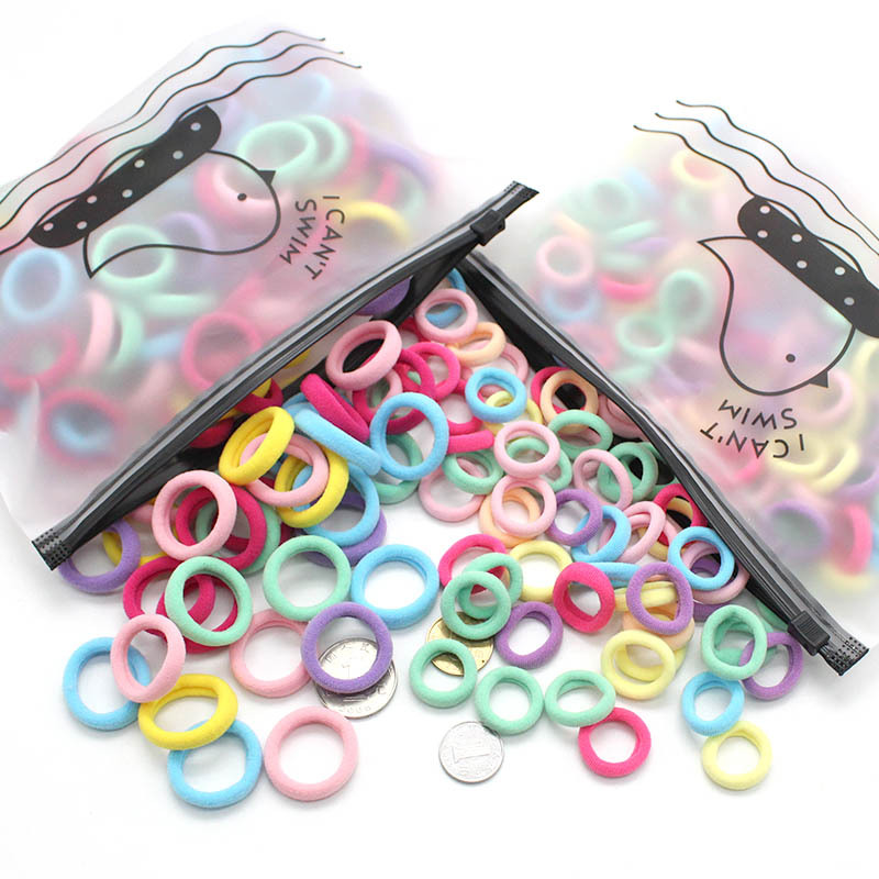 50pcs/Bag Striped Lovely style kids Elastic Hair Bands 6 colors mixing Children's Head rope hair accessories for girls