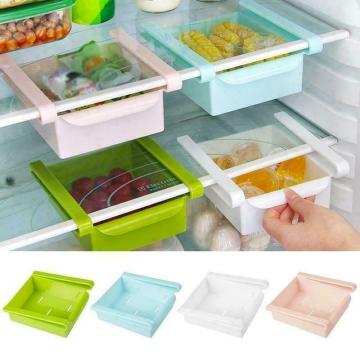 Family Kitchen Slide Kitchen Fridge Freezer Space Saver Rack Organizer Storage Case Rack Shelf Holder Box