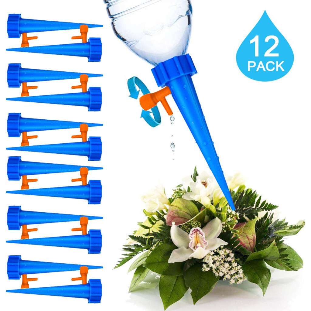 Garden Sprinklers 12Pcs Plant Watering Device Dispenser Automatic Flower Watering Adjustable Drip Irrigation Device Tools