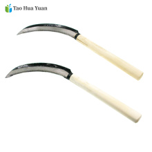 Lightweight Gardening Grass Sickle Manganese Steel Sharp Wooden Handle Hand Sickle Hand Scythe for Weeding Garden Tool AA