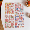 Poster Ins Cartoon Cute Candy Bear Hand Book Sticker Creative Mobile Phone Decoration Material Transparent Stationery Sticker