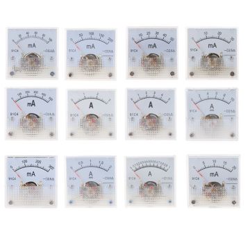 Mechanical Ammeter DC Analog Current Meter Panel Mechanical Pointer Type 1A/2A/3A/5A/10A/20mA/30mA/50mA/100mA/200mA/300mA/500mA