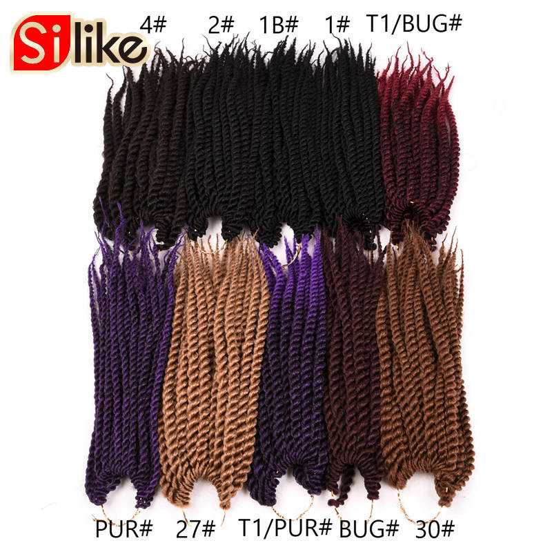 Silike Synthetic 24 Roots Crochet Braids Senegalese Twist 10 inch Crochet Twist Braid Hair For kid Crochet Braiding Hair 9 Color