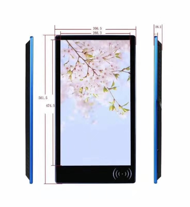 15 18 inch wall mounted lcd advertising display digital signage Qcode scanner and RFID reader LCD touch Screen