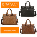 JEEP BULUO Business Men Briefcase Bag Luxury Leather 13.3 inches Laptop Bag Man Shoulder Bag bolsa maleta Handbag Casual 9616