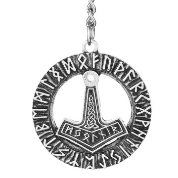 1pc Hammer in Rune Pendant Keychain Nordic Viking Rune Talisman Jewelry