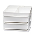 Plastic Cosmetics Storage Box Stylish Drawer Type Stratified Desktop Dresser Organizer Makeup Holder Jewelry Case