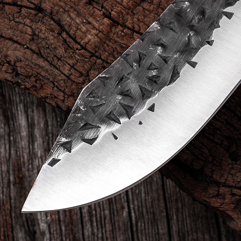 High Carbon Steel Chef Knife Boning Slicing Butcher Kitchen Knives Meat Cleaver Kitchen Slaughtering Knife with Knife Sharpener