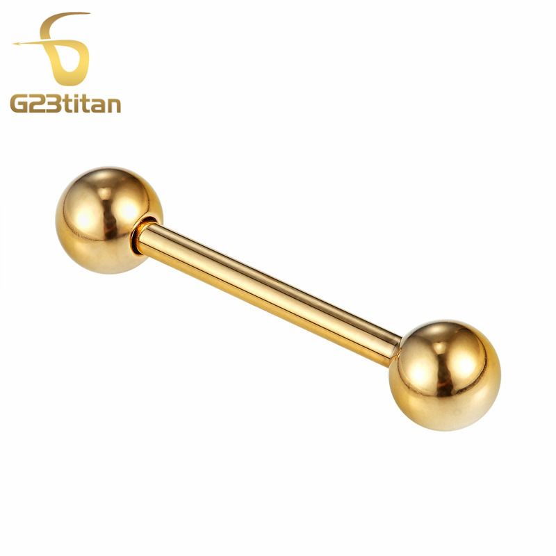 G23titan One Piece Free Shipping! G23 Titanium Straight Barbell Tongue Rings Body Piercing Jewelry SGS Certification