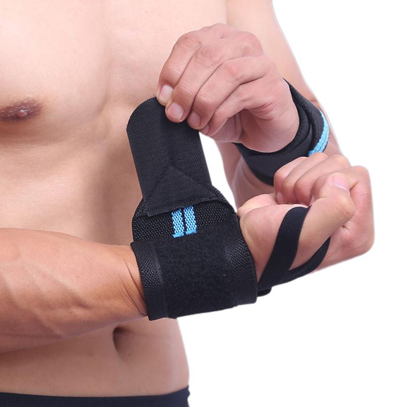 1pcs Fitness Padded Wrist Thumb Brace Strap Power Weight Lifting Hand Wrap Support Gym Training Bar Wristband