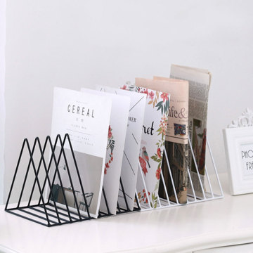 Nordic Wrought Iron Desktop Storage Rack Shelf File Magazine Storage Box Office Rack Grid File Storage Shelf Book Holder Office