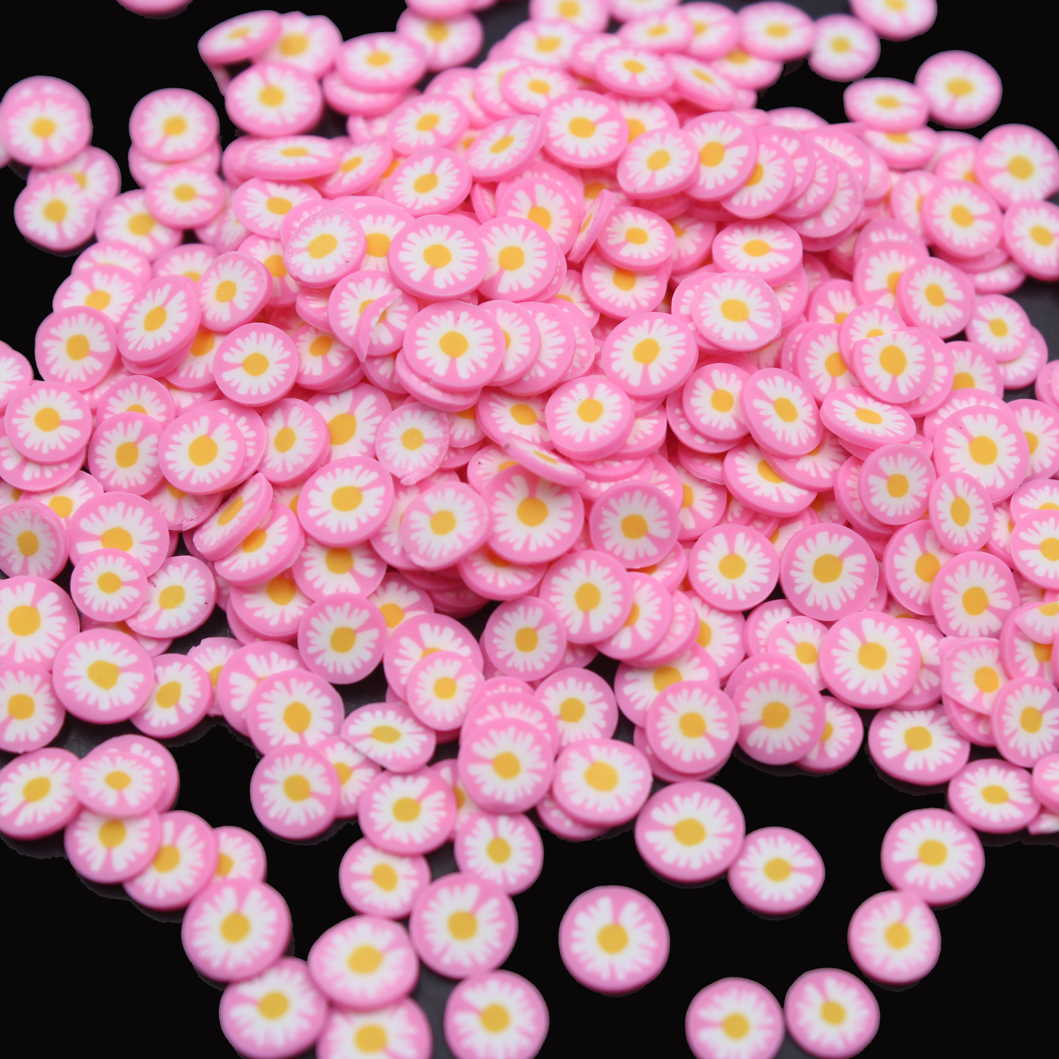 50g/lot Nice Daisy Polymer Hot Soft Popular Flower Slices Sprinkles for Crafts Making, DIY Filler Accessories