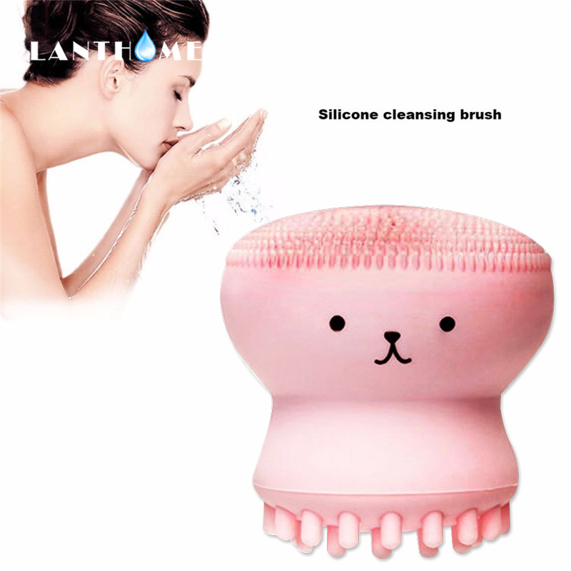 Silicone Face Cleansing Robert Facial Cleanser Pore Cleaner Exfoliator Face Scrub Washing Brush Skin Care Small Octopus Shape