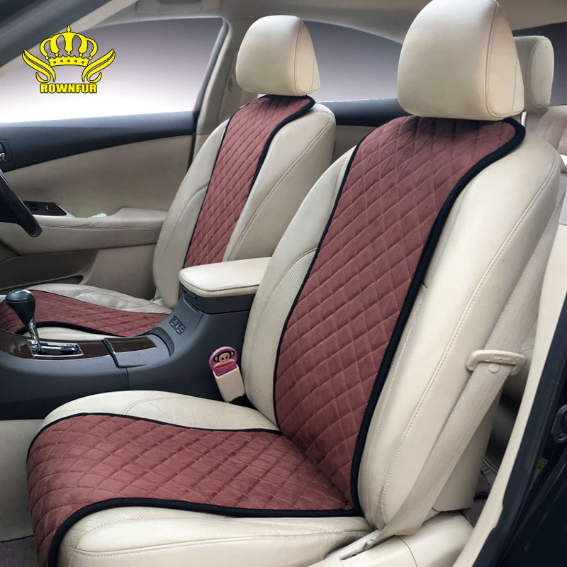 ROWNFUR Brand Classics Car Seat Covers Universal Car Full Set Suede Car Seat Cushion Cover Decorate Protect Seats Four Seasons