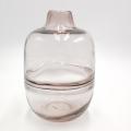 Mouth Blown Home Decorative Thick Pink Colored glass vase