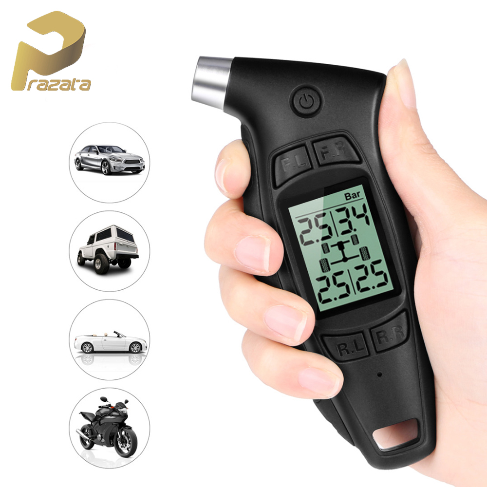 Prazata Tire Pressure Gauge Meter For PCP Handheld Digital Tire Pressure Monitoring System Car TPMS Steelmate PSI 1.6 Inch LCD