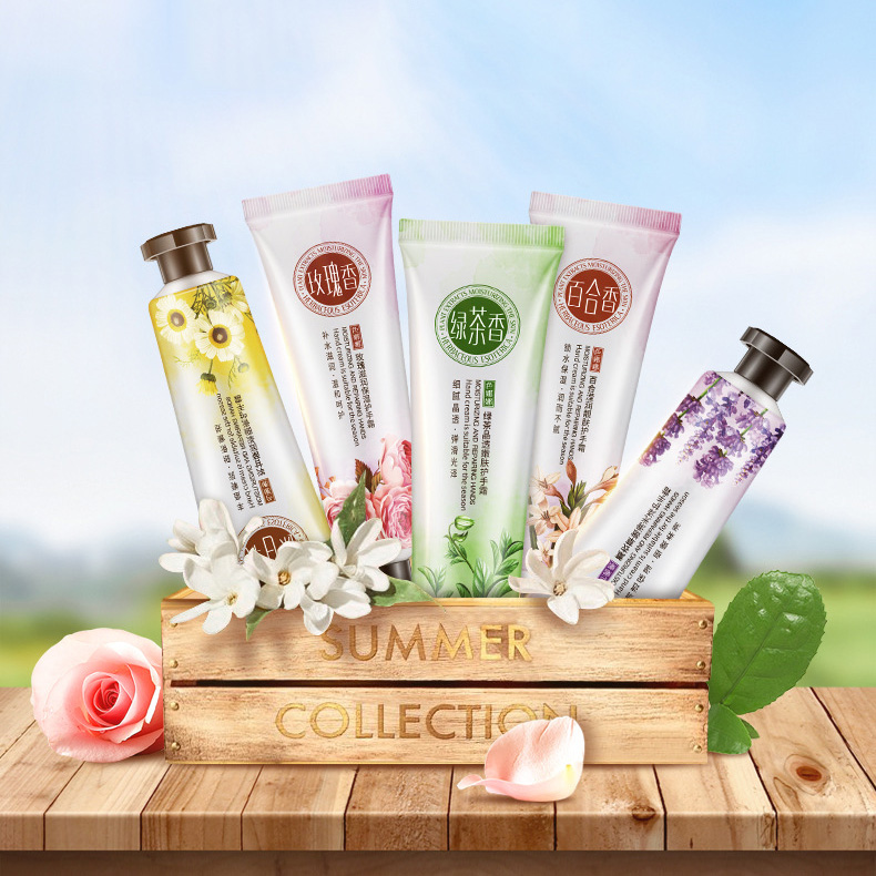 5pcs/Set Plant Fruit Moisturizing Hand Cream Moisturizing and Anti-drying shea Fruit Hand Cream