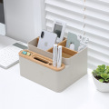 Multi-purpose Storage Box Pen Holder Wood Pen Box For Home Office Desk Stationery Storage Box Detachable Desktop