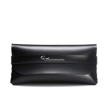 Fashion Luxury Sunglasses Case For Women Black Pu Leather Retro Rectangle Eyeglasses Box Soft Pouch Shopping Carry Wallet Bag