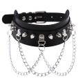 2020 Leather Choker collar for women goth punk stainless steel chain harajuku Collar Sexy Vegan chocker bondage festival jewelry