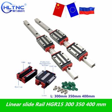 Linear slide Rail HGR15 300 350 400 mm+4PCS HGH15CA/HGW15CC Pillow Block Carriage Bearing Block for 3d printer Machines
