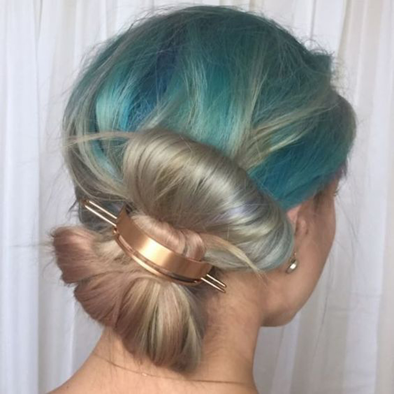 Unique Hair Stick 2020 Metal Gold Filled Round Hair Accessories Chic Bun Holder Original Bun Cage Femme Hair Jewelry