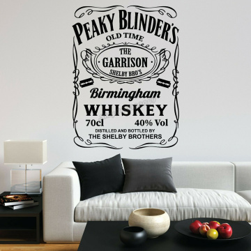 pub Bar Wall Decal Peaky Blinders Drink Whiskey Alcohol Fun Wall Sticker Vinyl Decals for Home Bar Decoraton Accessories C847