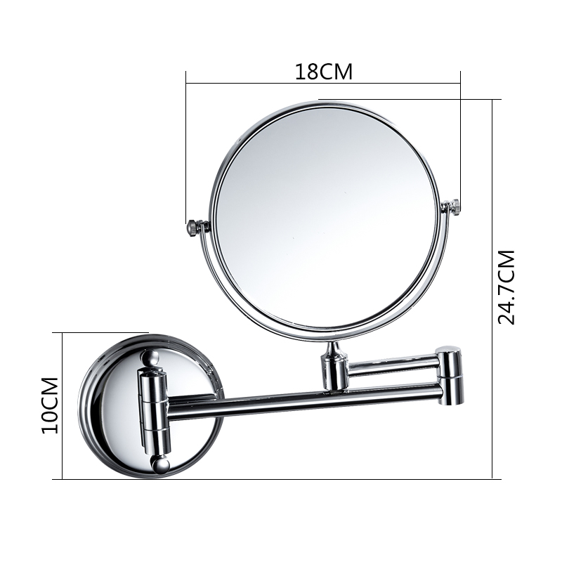 Accoona Chrome Wall Mirror Vanity Cosmetic Mirror Bath Mirrors 360 Angle Swivel Design Bathroom Mirrors 7 inch 9 inch A223