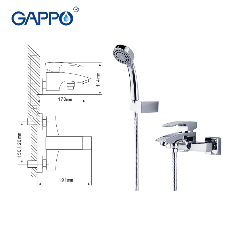 GAPPO Bathroom Faucet Accessories faucet Brass body bathtub sink mixer Cold Hot water restroom faucet in hand shower GA3007