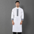 Black Long Sleeve Chef Uniform Unisex Kitchen Jacket Restaurant Hotel Cafe Bar Barber Shop Waiter Work Shirt Free Scarf Gift