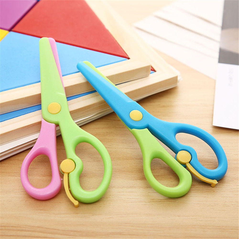 Mixed Candy Color Safety Scissors DIY Paper Cutting Card Making Tool Safety Scissors for Kids Student Stationery Art Tools