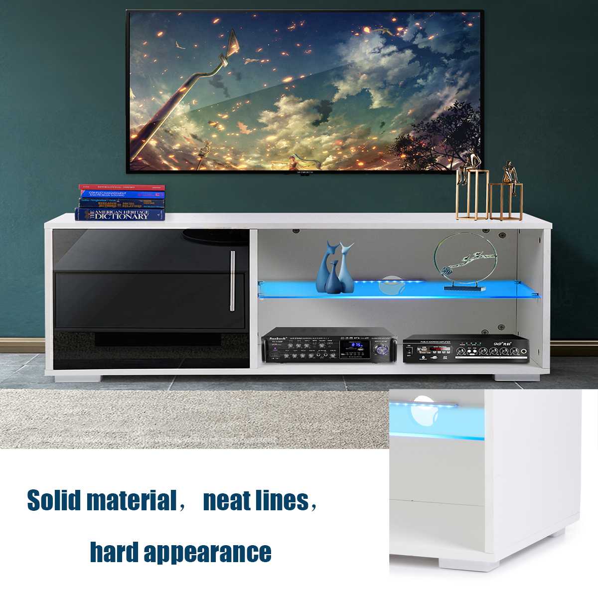 39'' Rectangular TV Cabinet Modern LED TV Stands Living Room Furniture Detachable TV Unit Bracket with Drawers Home Furnishings