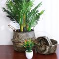 Seagrass Storage Basket Flower Pot Natural Rattan Basket Plant Pot Toys Holder Laundry Basket Container Home Debris Storage