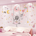 Stars Coulds Hangings Wall Stickers DIY Girl Moon Mural Decals for Kids Rooms Baby Bedroom House Decoration