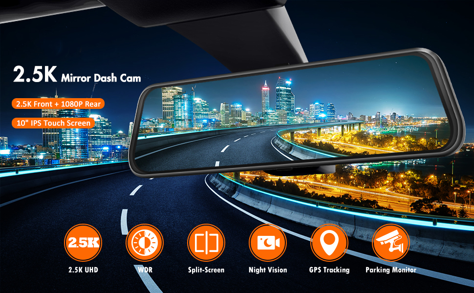 Touch Screen Mirror Dash Cam