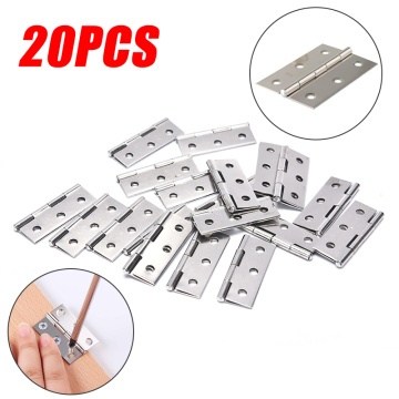 20 Pcs Hardware Stainless Steel Hinges Door Connector Drawer 6 Mounting Holes Durable Furniture Bookcase Window Cabinet Home