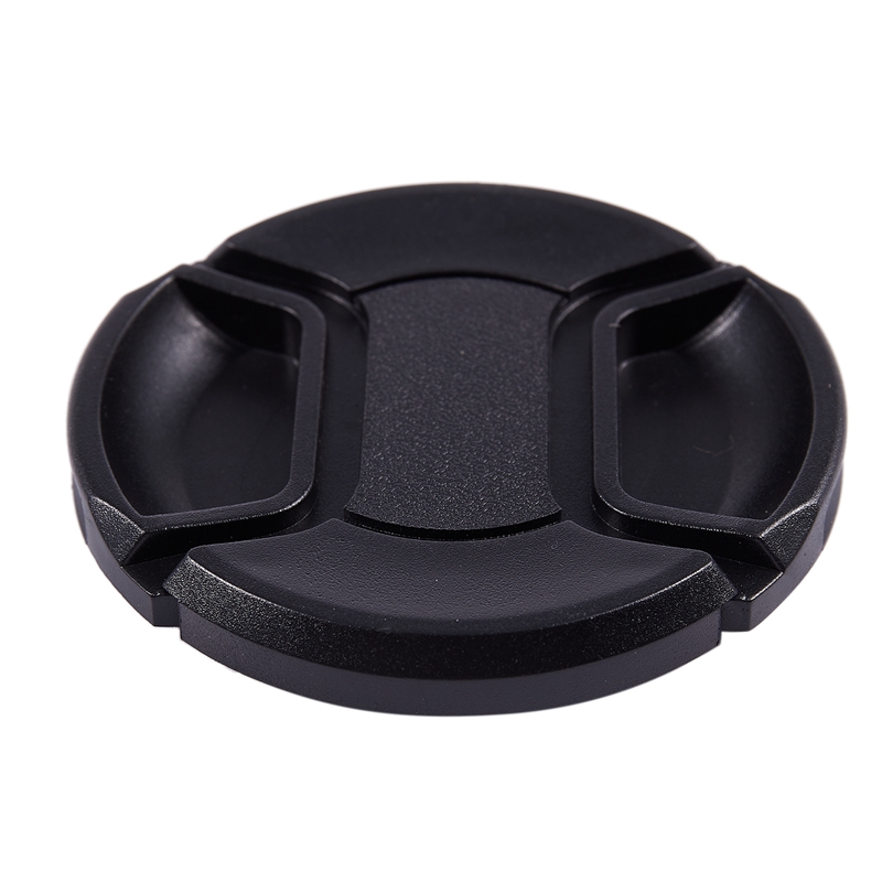 Black 62mm Center Pinch Design Front Lens Cap Cover