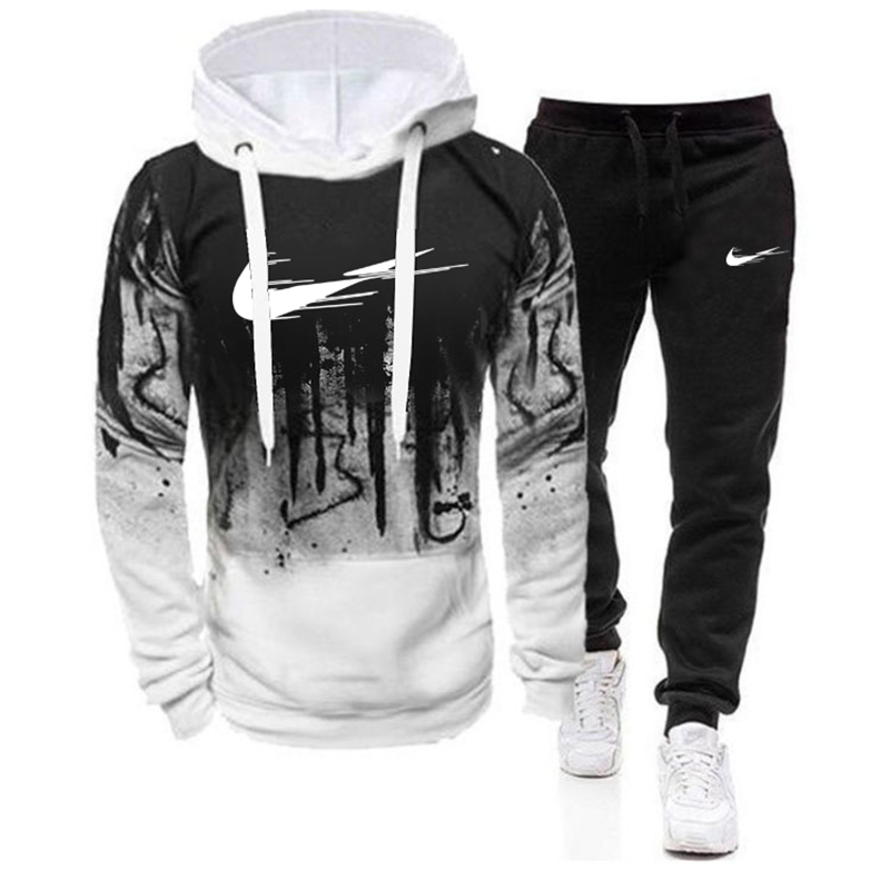 New trend men's suit brand pocket hoodie + pants suit sportswear men's casual sportswear men's sports shirts jogging sportswear