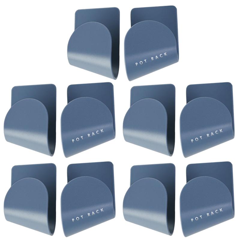 5 Pair ABS Frosted Pot Lid Storage Rack Seamless Stickers Pot Lids Holder Pot Rest Shelf Kitchen Lid Frame Spoon Rests Pot Clips